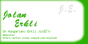 jolan erkli business card